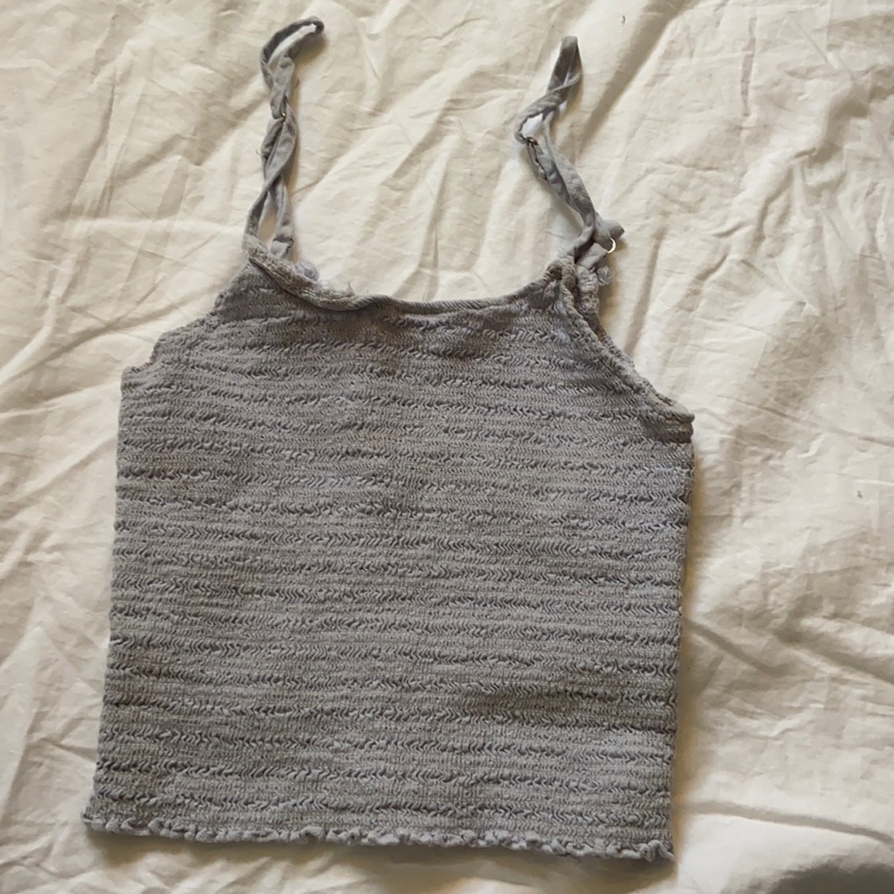 Light blue ruched tank